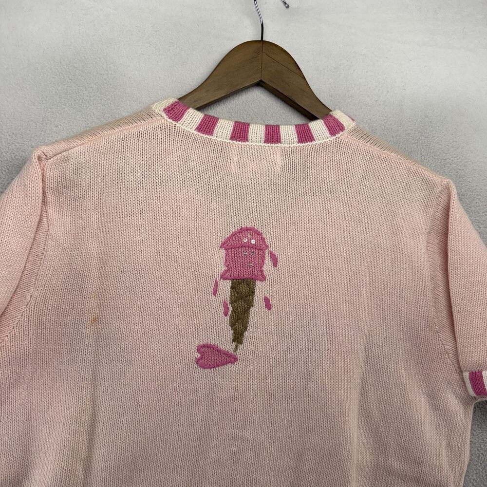 Vintage Quaker Factory Sweater Women's Medium Fruit Strawberry Cherry Grandma - Picture 6 of 8